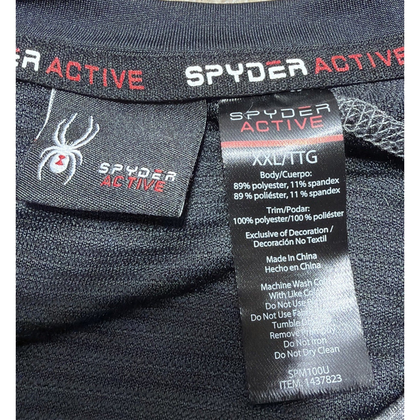 Spider Active Proweb Long Sleeve Shirt Mens XXL Gray Stretch Crew Neck Wicking