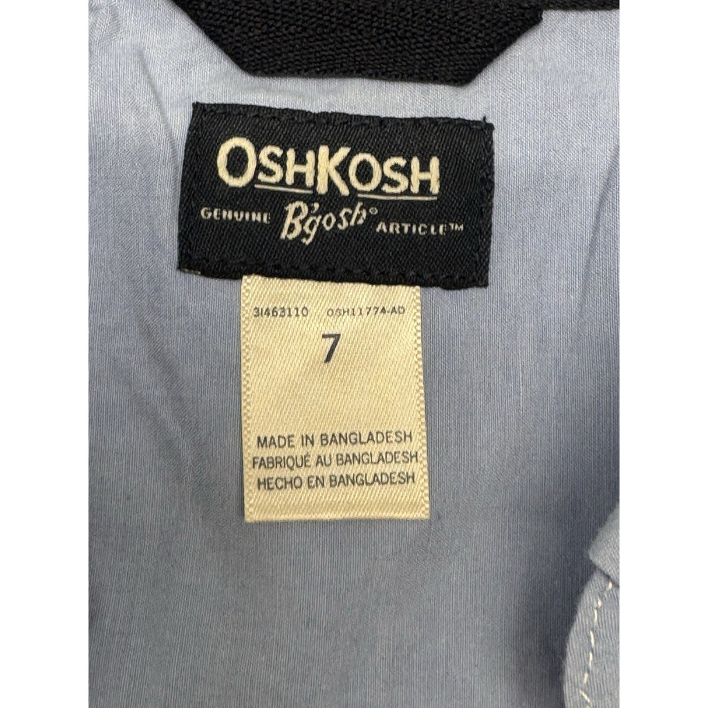 Oshkosh Boys Size 10 Blue Button Down Shirt Long Sleeve NWT