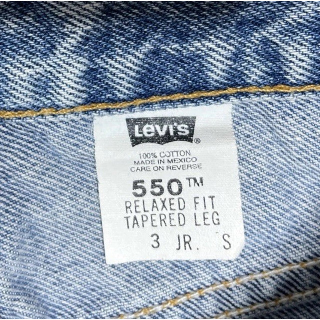 Vintage Levis Jeans 3 Jr Relaxed Fit Tapered Leg 550 Blue Medium Wash 90s 25x28