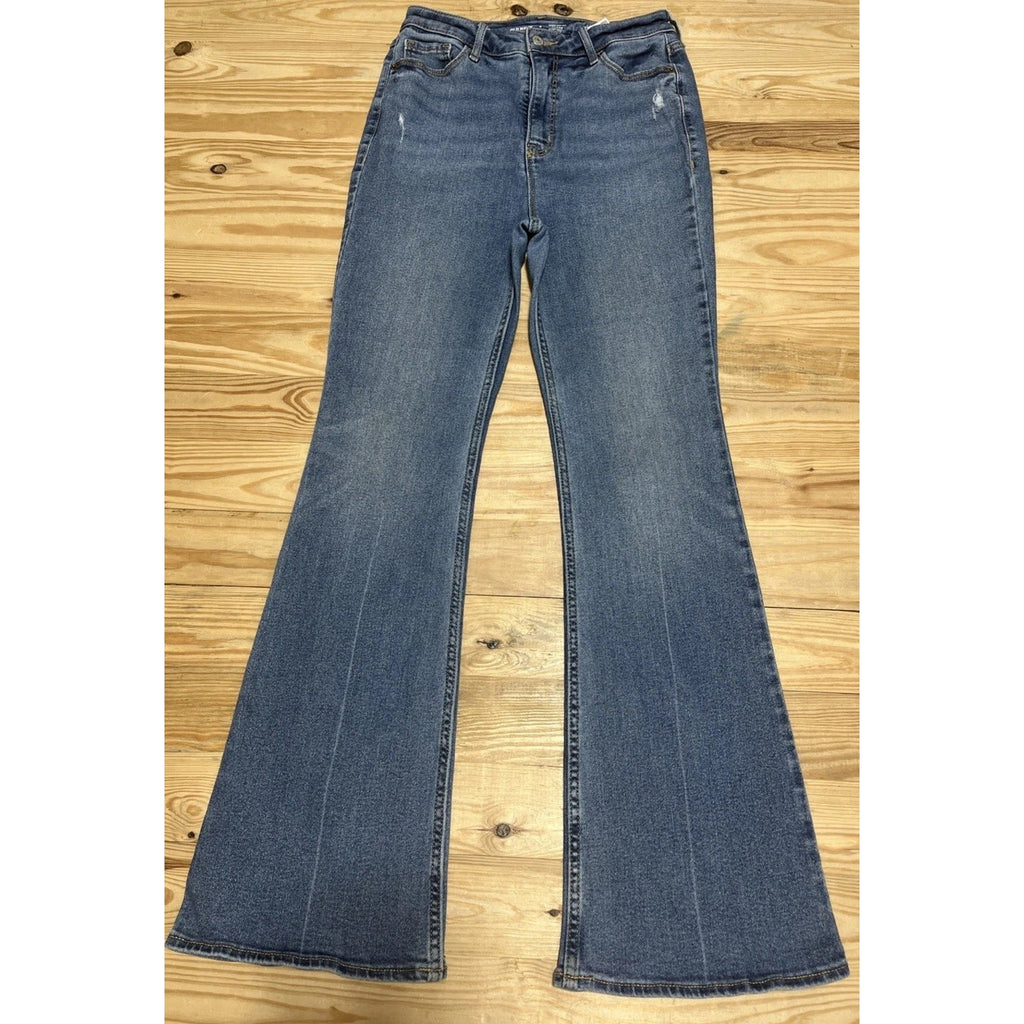 Old Navy Higher High Rise Flare Med Wash Womens Blue Jeans Sz 6