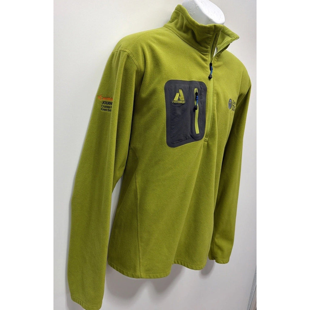 Eddie Bauer First Ascent Sweater Adult XL Green Micro Fleece 1/4 Zip Pockets