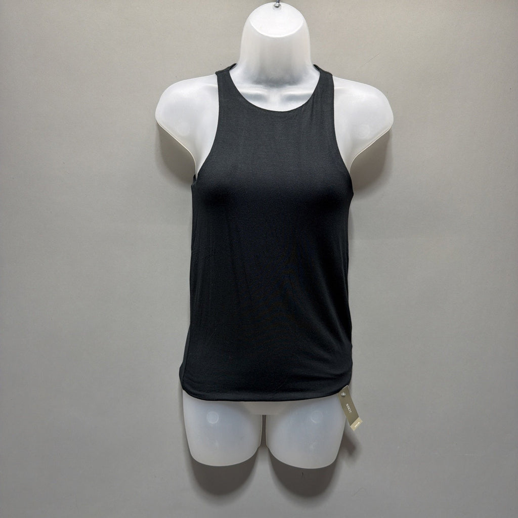 J Crew Form Knit high-neck Modal cutaway tank top, Black Size XS NWT Minimalist