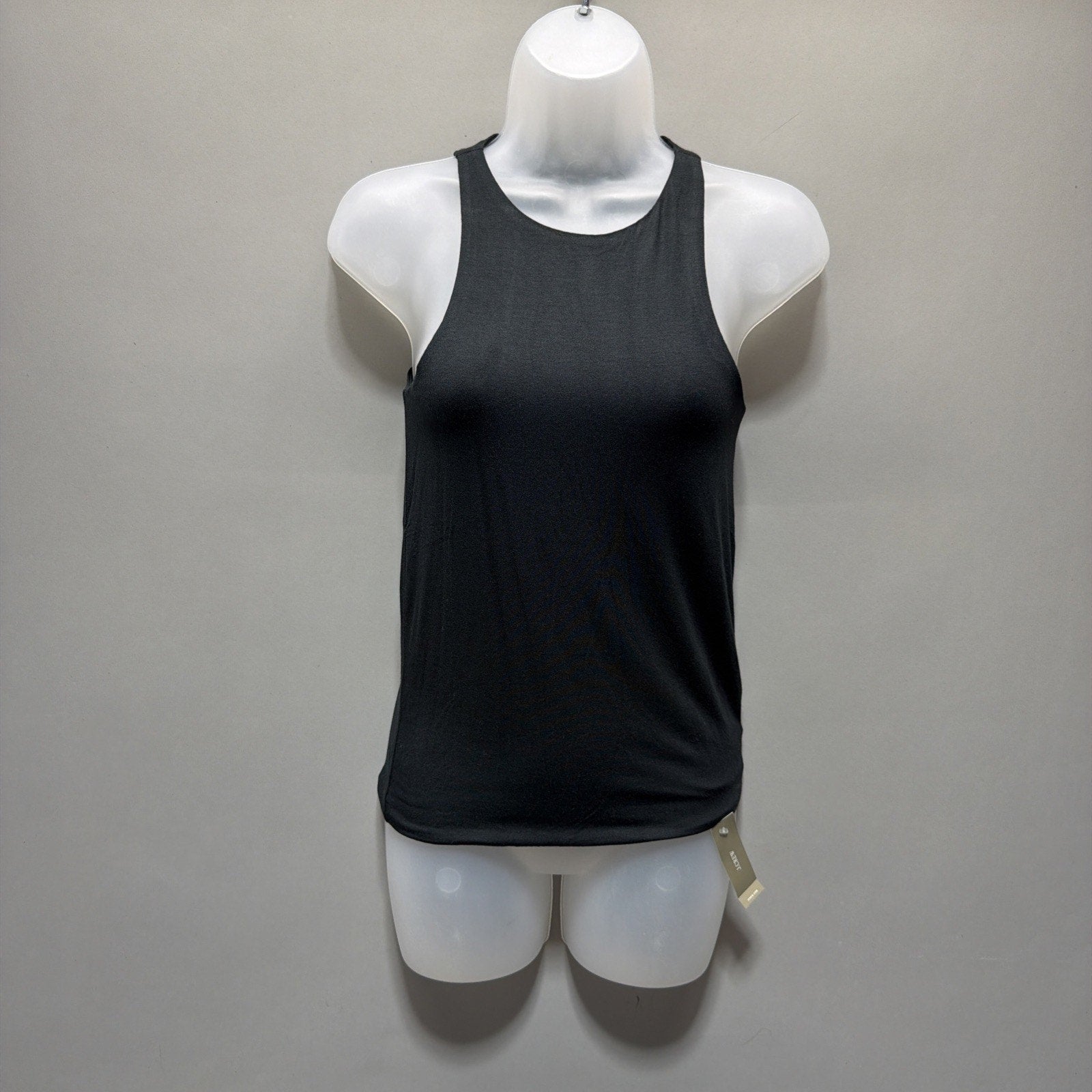 J Crew Form Knit high-neck Modal cutaway tank top, Black Size XS NWT Minimalist