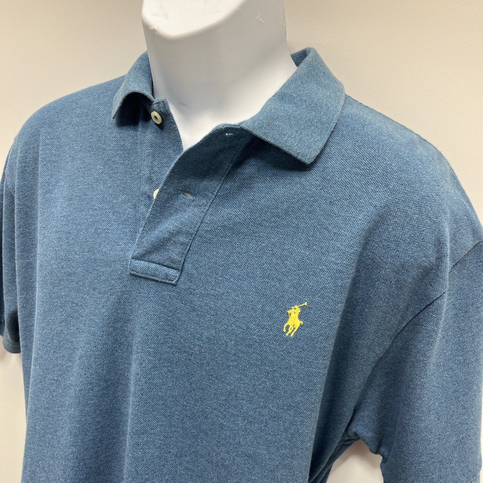 Polo Ralph Lauren Blue Custom Fit Short Sleeve Polo Mens Size XL