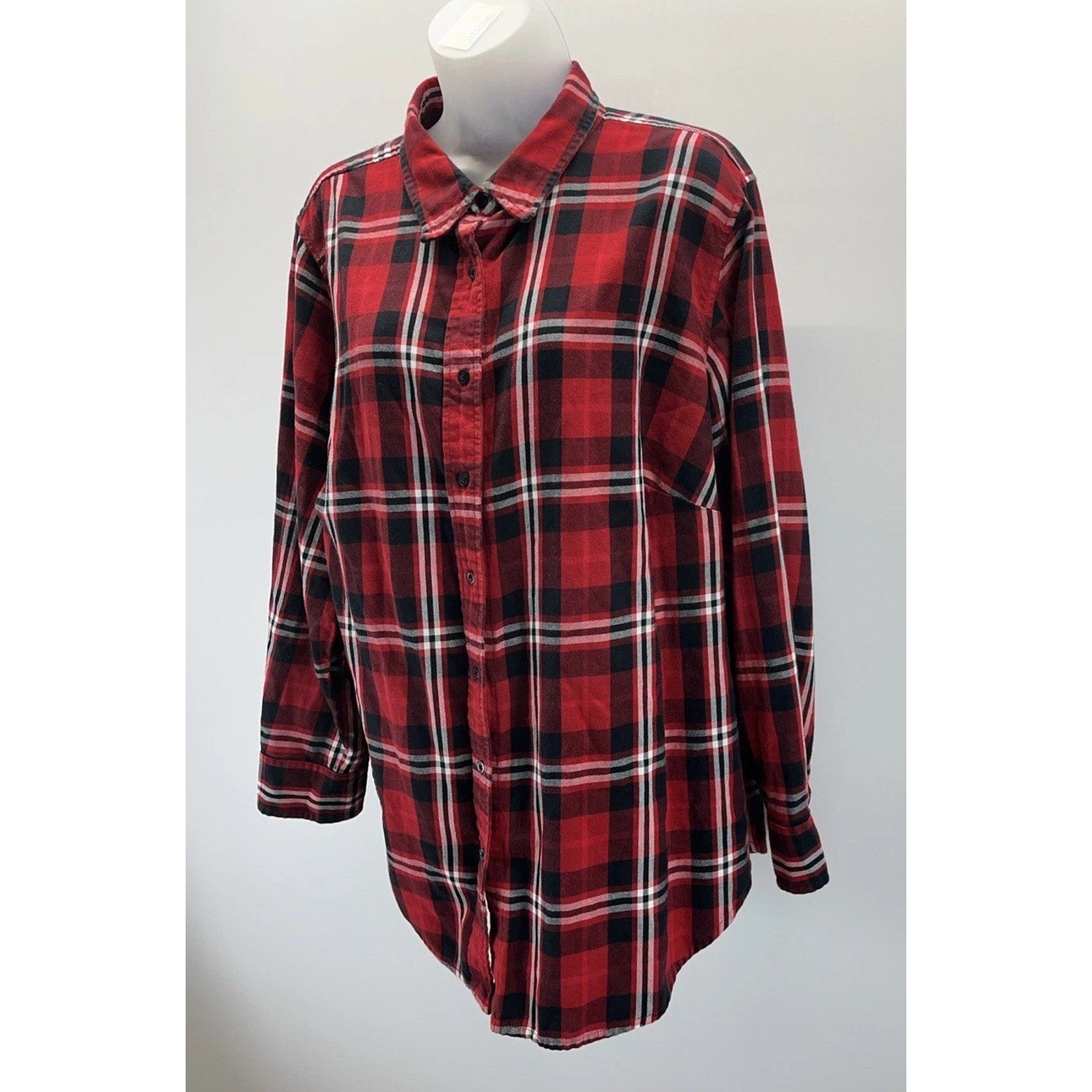 Lauren Ralph Lauren Shirt Womens 2X Red Plaid Flannel Button Up Outdoor Hiking