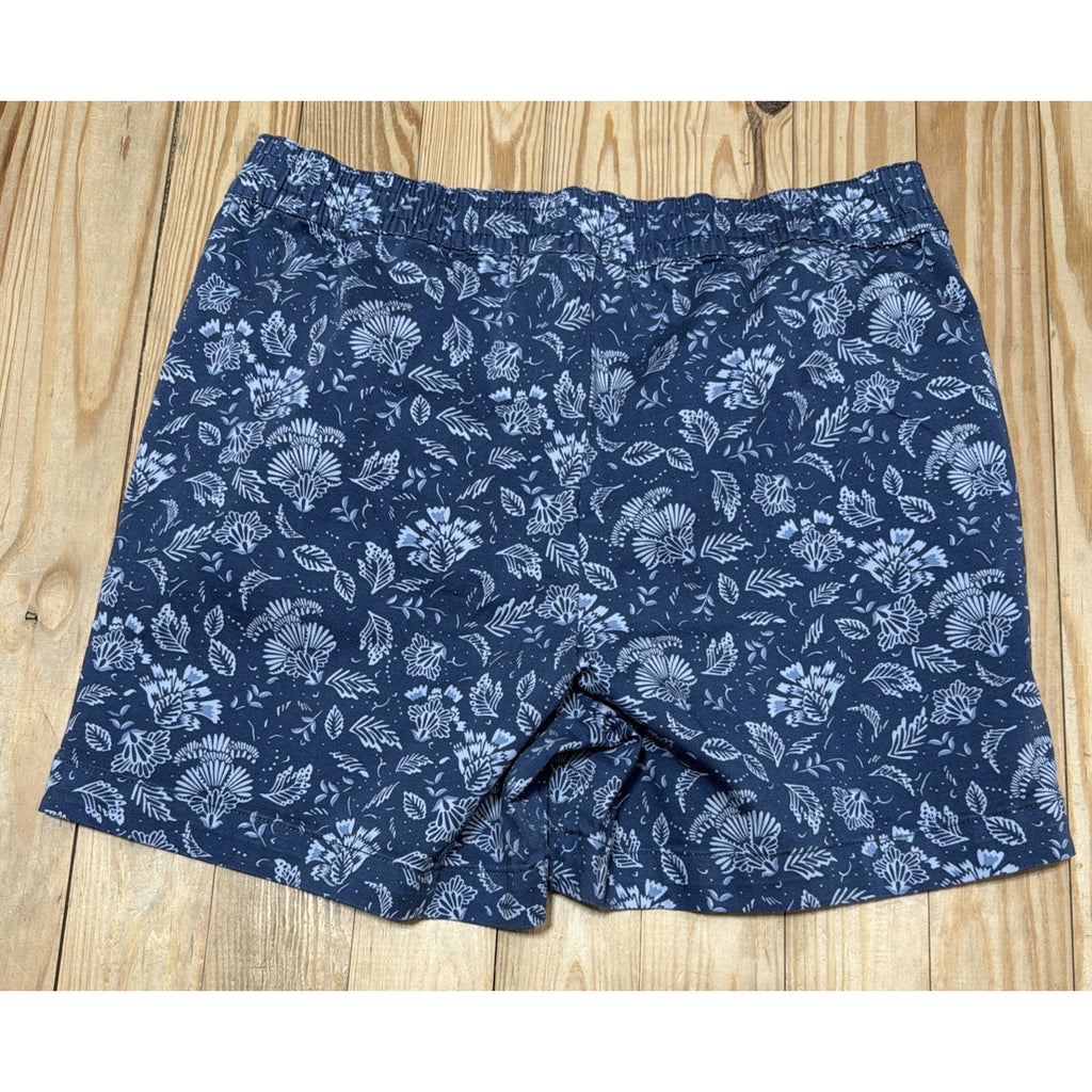 Jachs Girlfriend Shorts XL Blue Floral Stretch Satin Chino Womens Beach Preppy