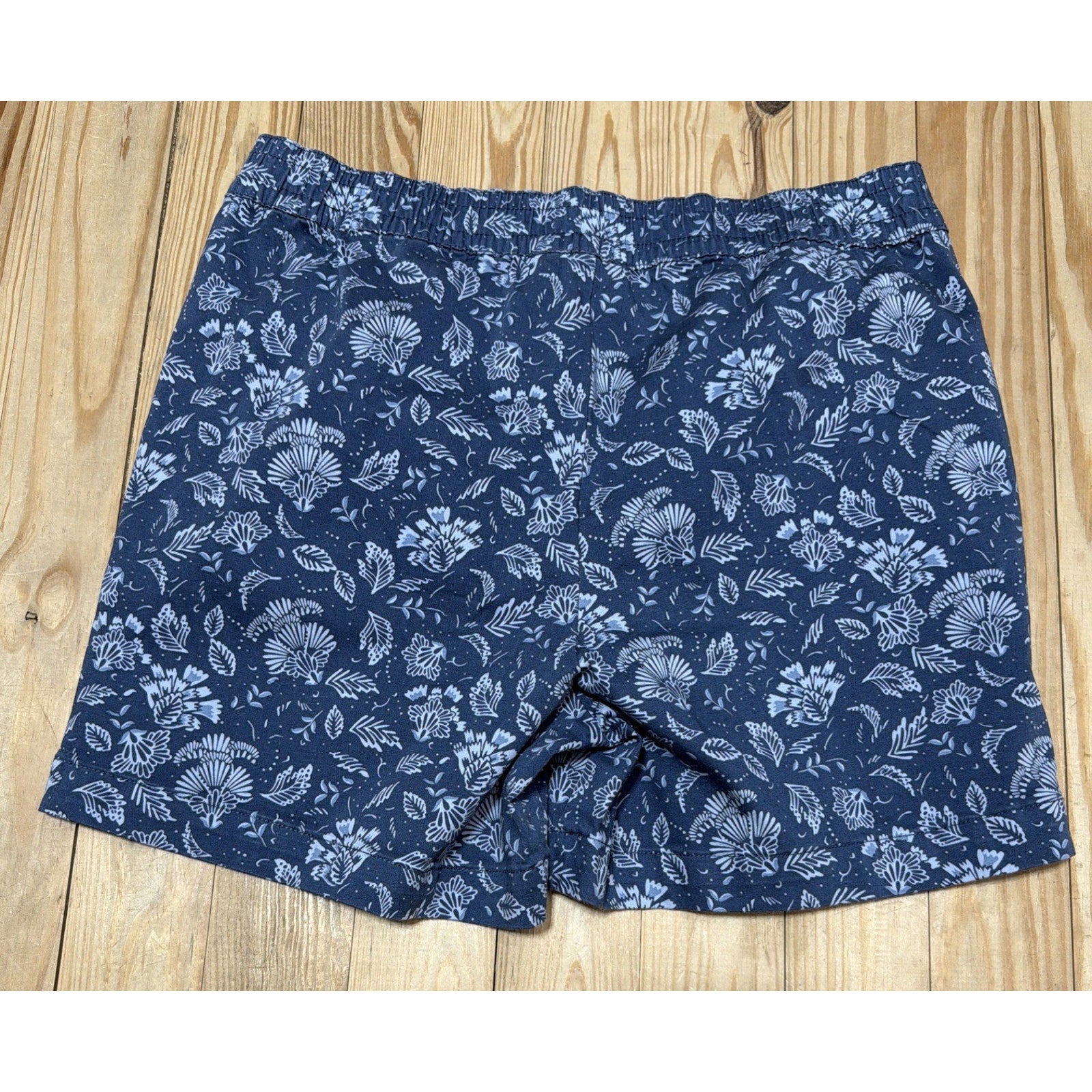 Jachs Girlfriend Shorts XL Blue Floral Stretch Satin Chino Womens Beach Preppy