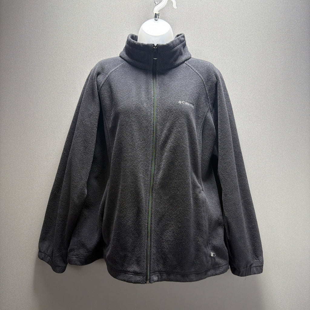 Columbia Women's Benton Springs Full Zip Fleece Jacket Charcoal Heather Plus 2X