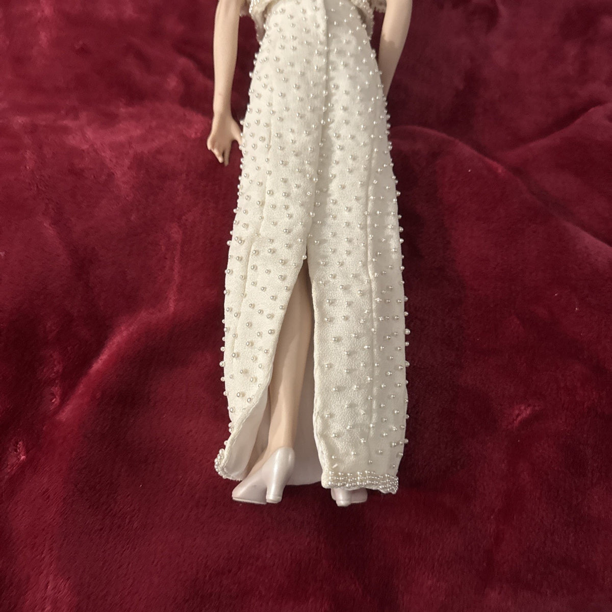Diana Princess Porcelain Portrait Doll - Franklin Mint, White Pearl Dress