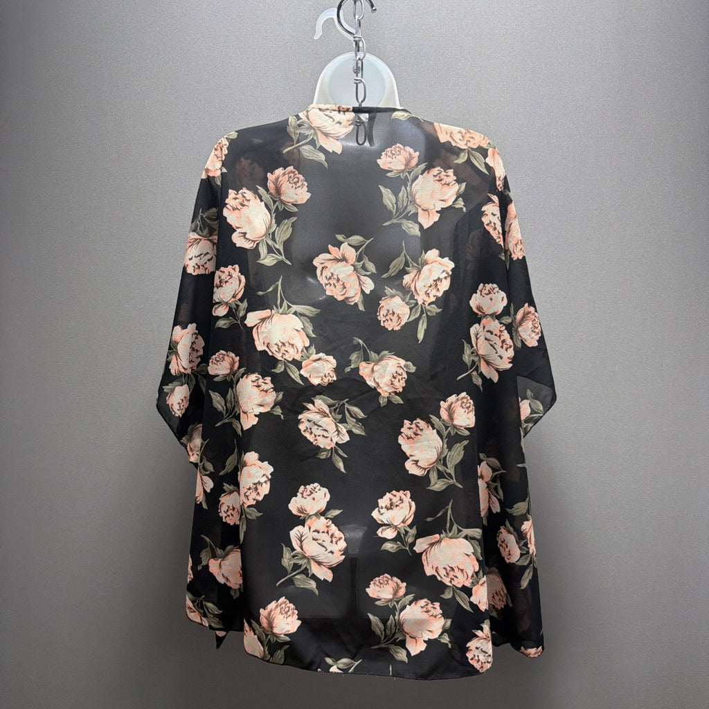 Live 4 Truth Womens Plus Sz 2X Multicolor Half Sleeve Sheer Open Kimono Cardigan