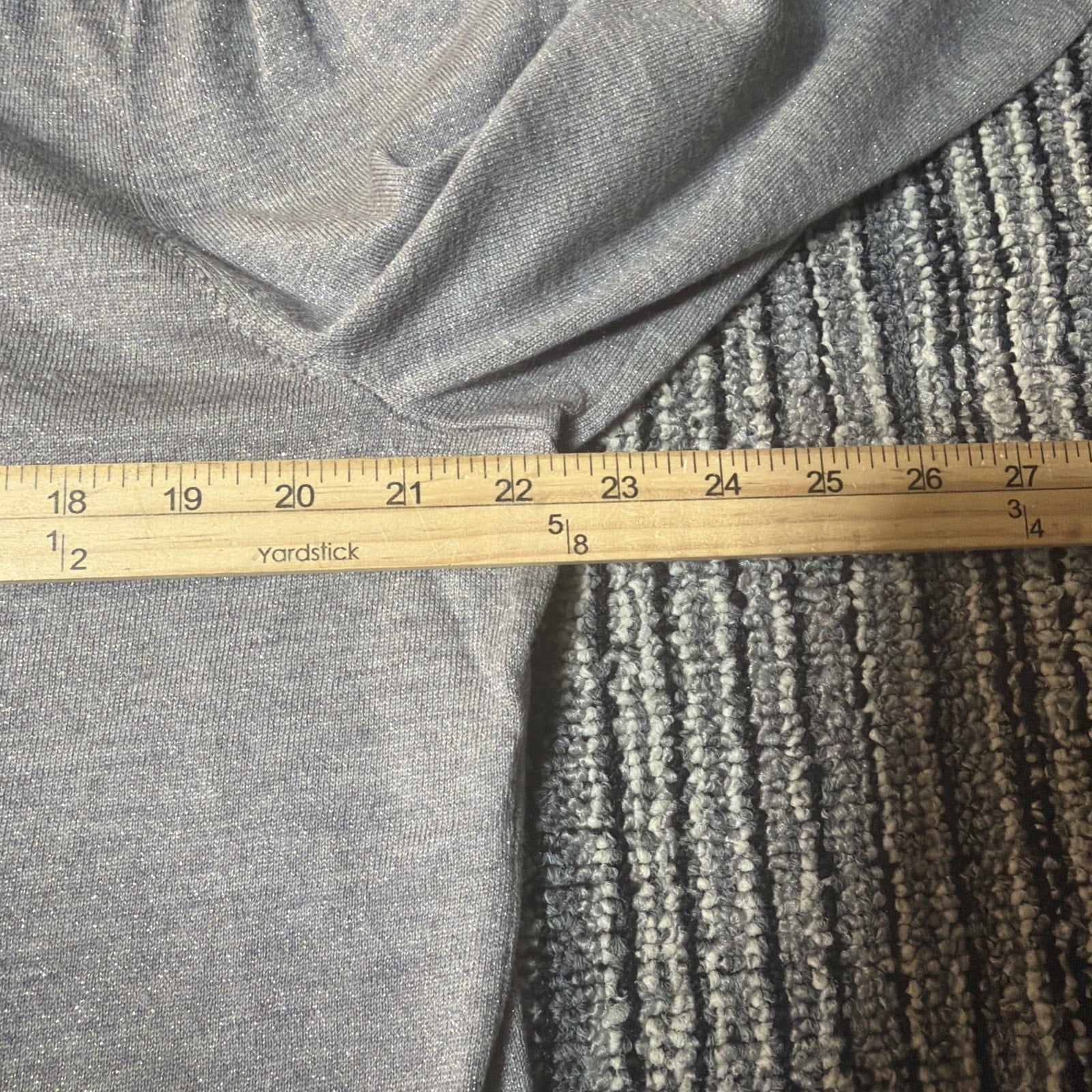 Talbots XL Sweater Gray Shimmer Silver Merino Wool Pearl Button Cuff New W Tags