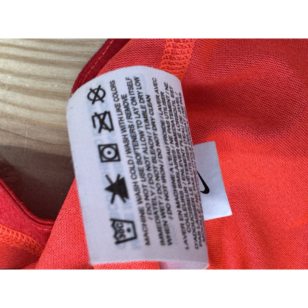 Nike Dri Fit Pink/Red Swim Cover Racer Back Tie Waist Zip Pocket Women’s Size S