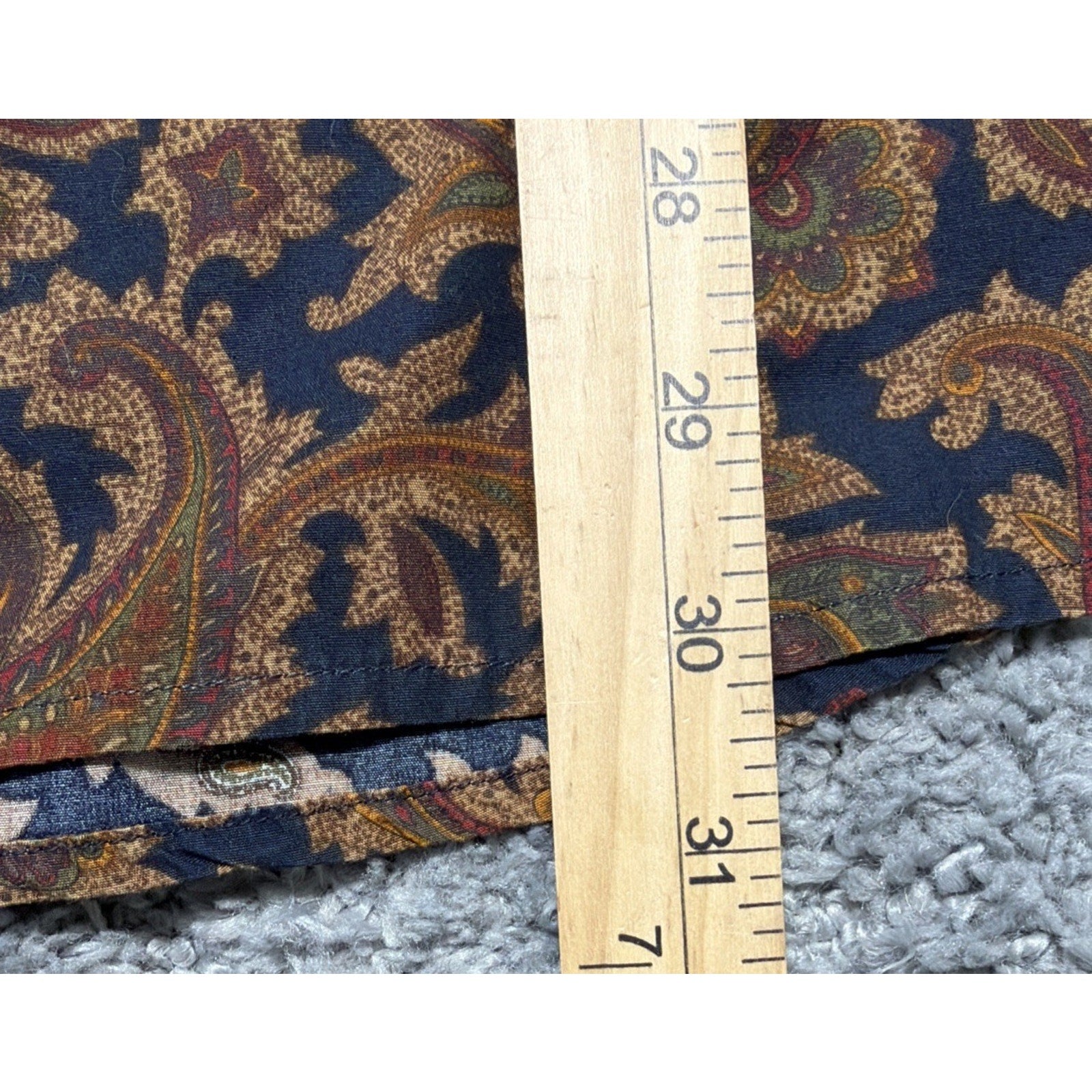 Tommy Hilfiger Men's Long Sleeve Paisley Cotton Shirt Brown Multi Color Size L