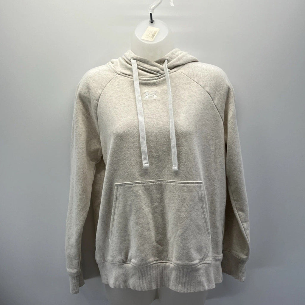 Under Armour Women's Essential Fleece Hoodie Oatmeal Small