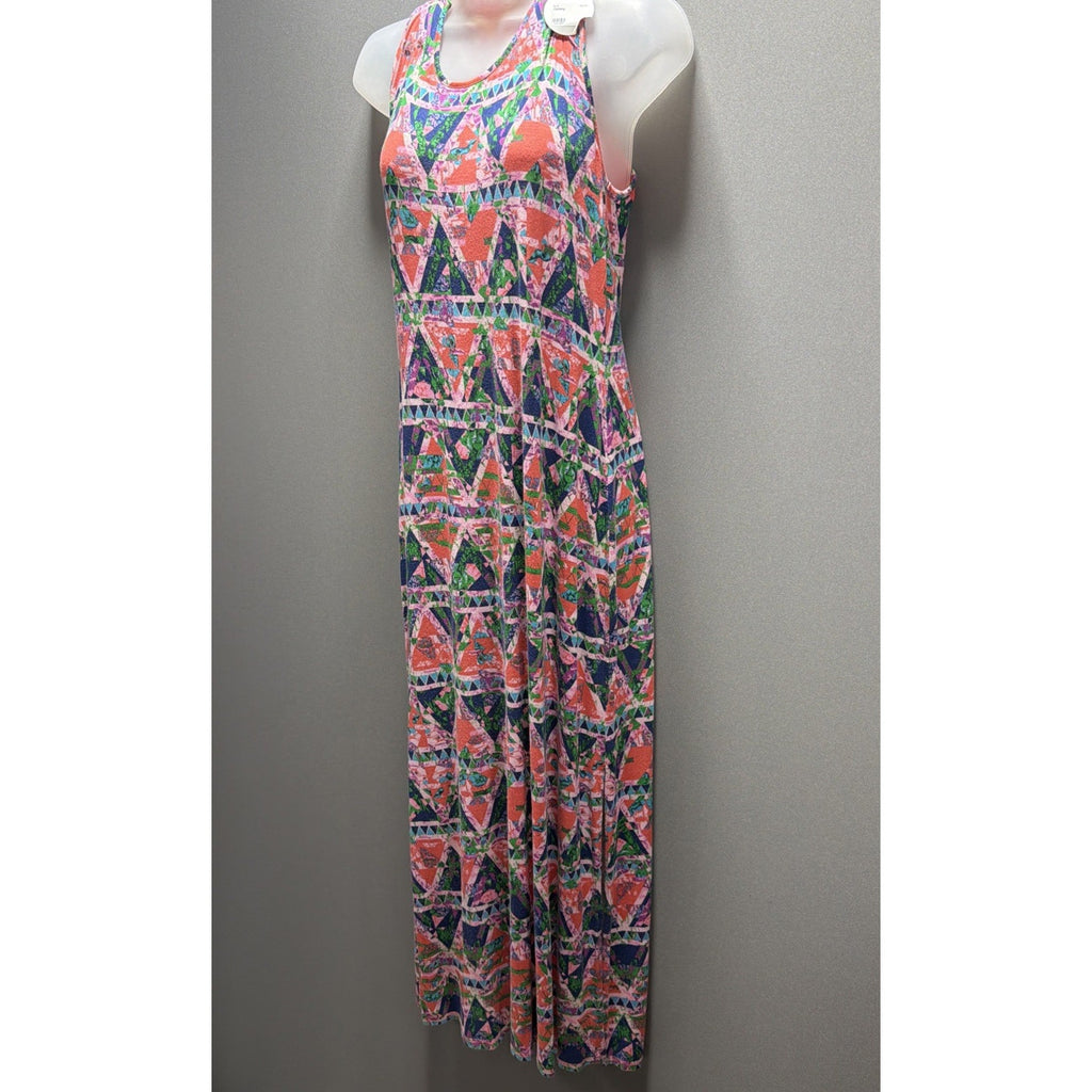 women's Ambar Aztec Midi Dress Size Slits Crotchet Back Stretch Size Small