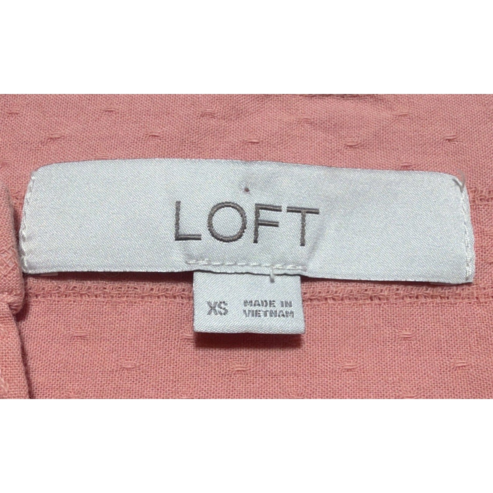 Loft Pink Ruffle Blouse Bell Sleeve V Neck Embroidered Size XS