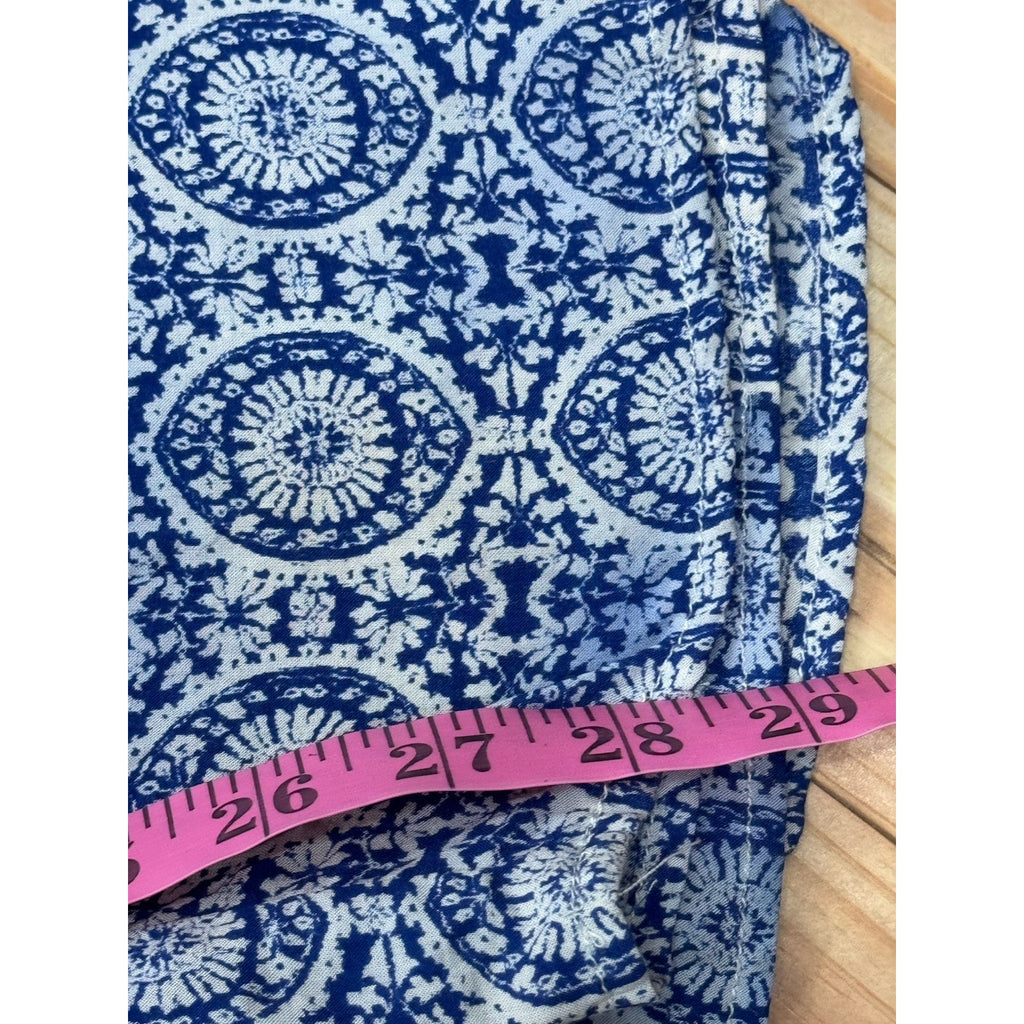 Forever 21 Blue Geometric Design Jumpsuit One Piece Tied Women’s Size Large