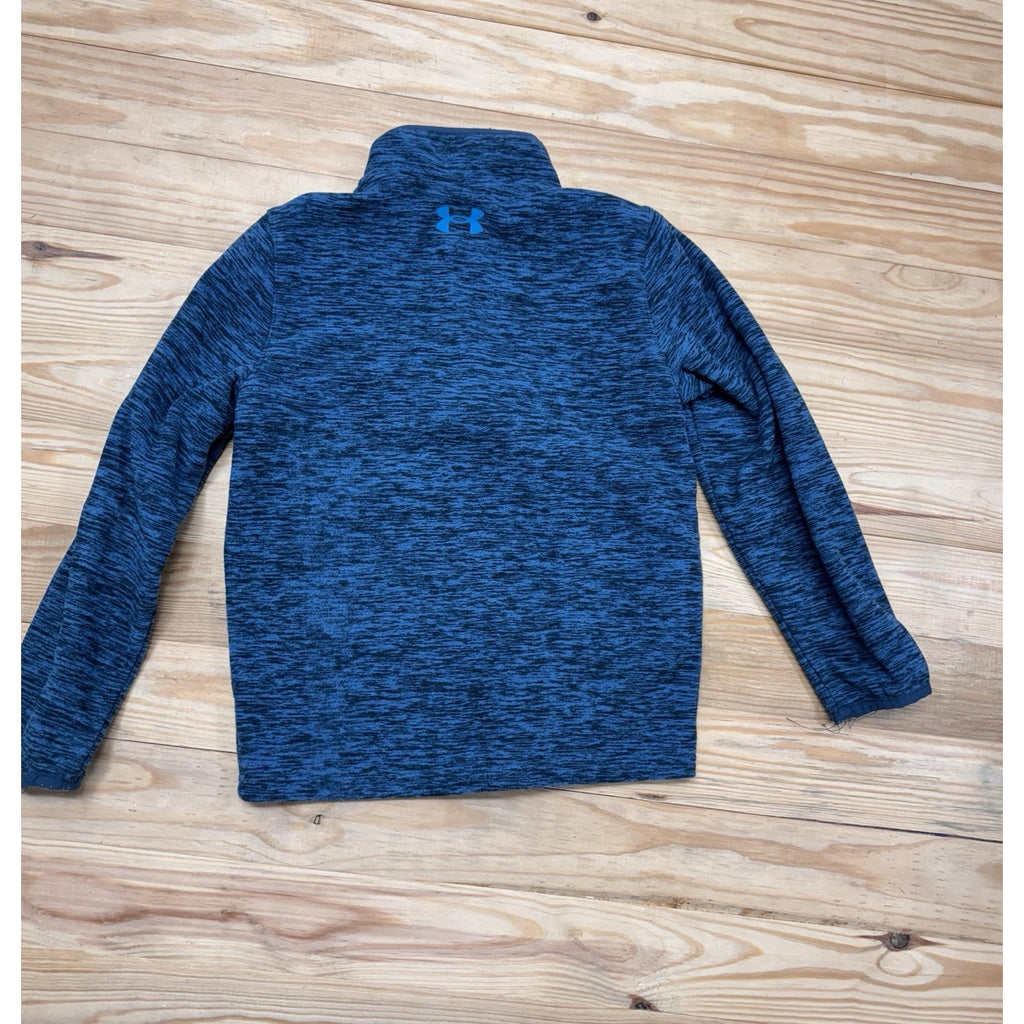 Under Armour Boys 1/4 Zip Pullover Fleece- Size YS- Varsity Blue Twist