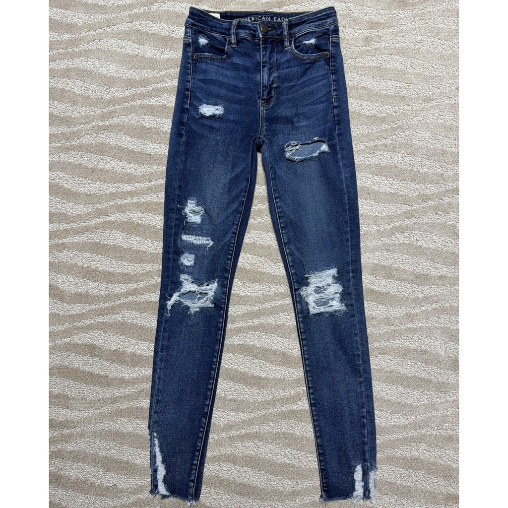 American Eagle Women's Super High Rise Jegging Women's Size 2 Distressed 25x29.5