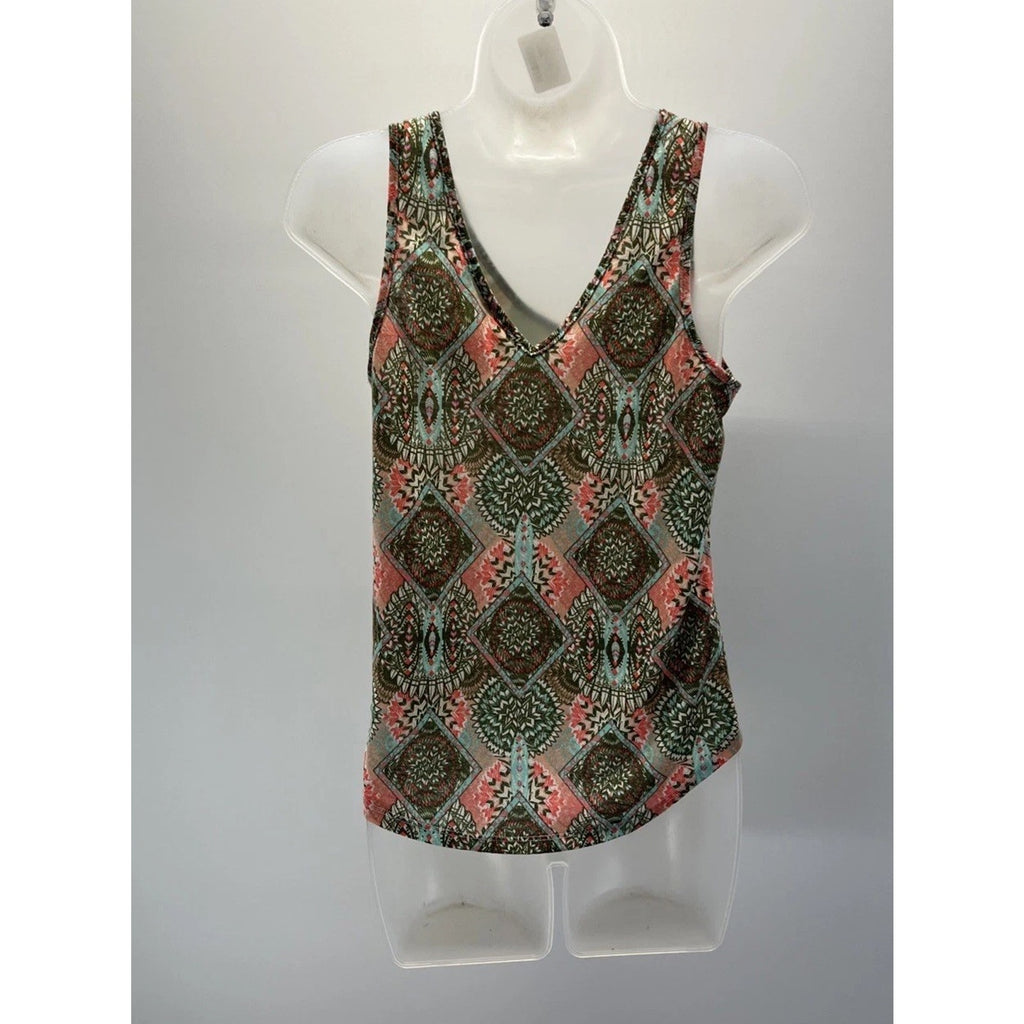 Self Esteem Aztec Boho Print Tank Top Multicolor Size Small