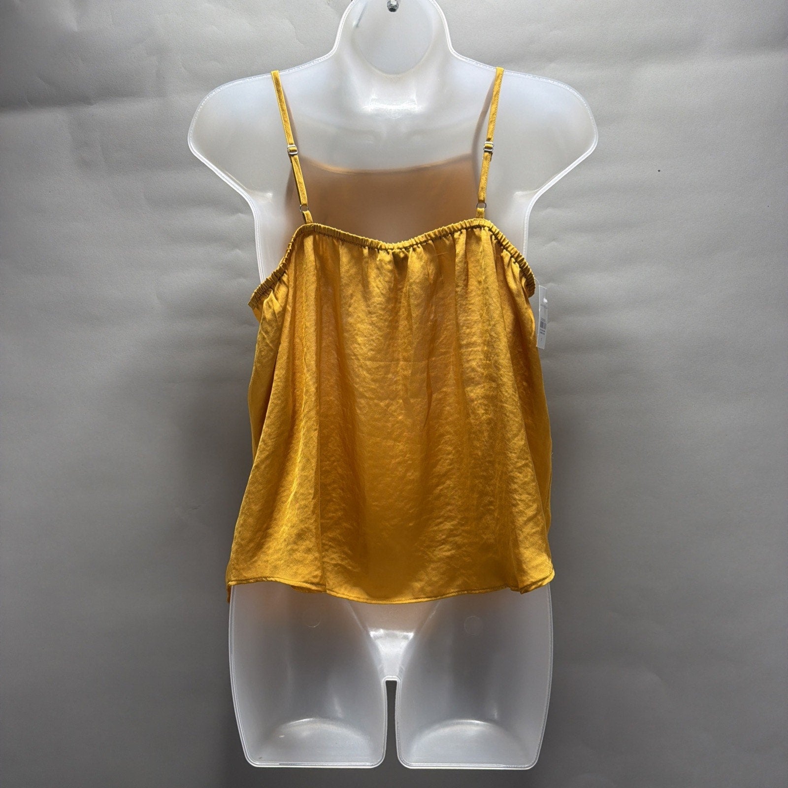 Ann Taylor Loft Spaghetti Strap Satin Tank Top Yellow /Gold Size Small NWT