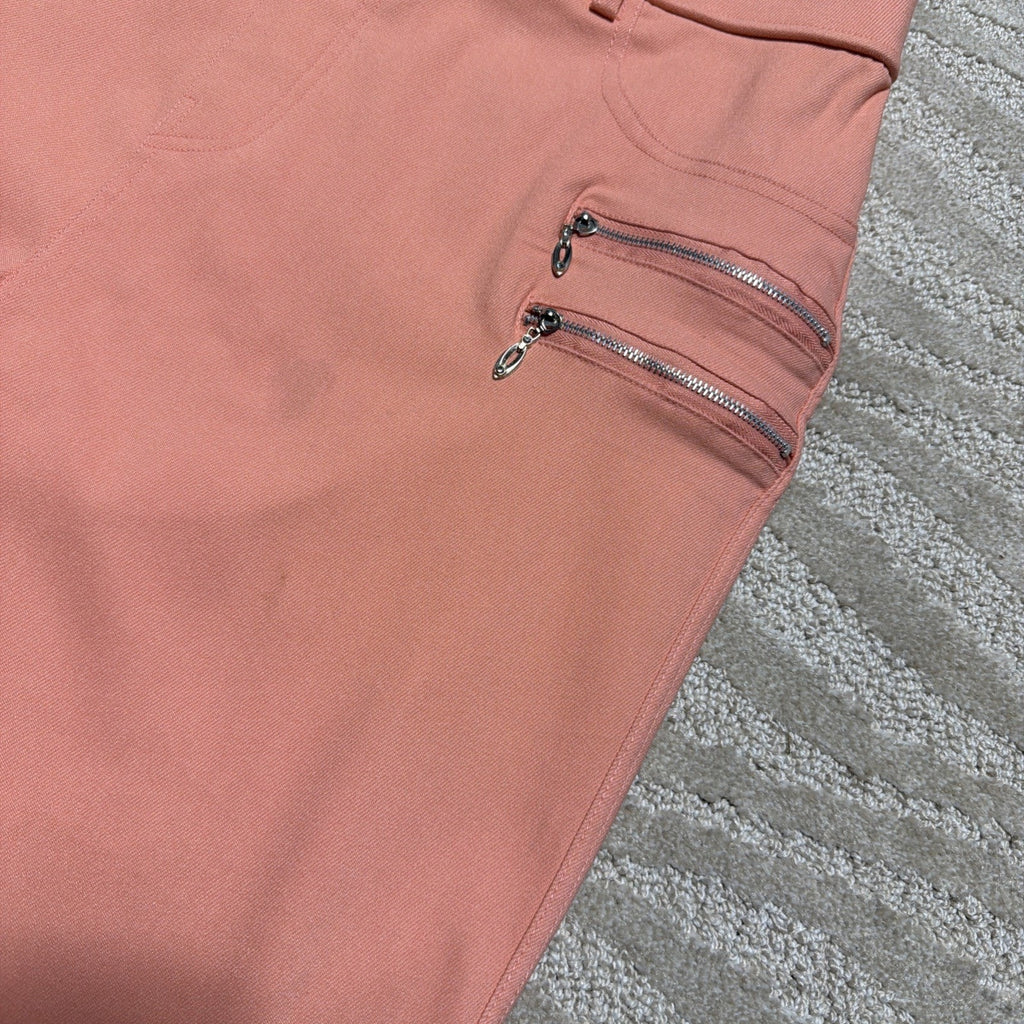 Thrill Women’s 1X Blush Pink Stretch Bermuda Shorts Double Zip Pockets Plus NWT