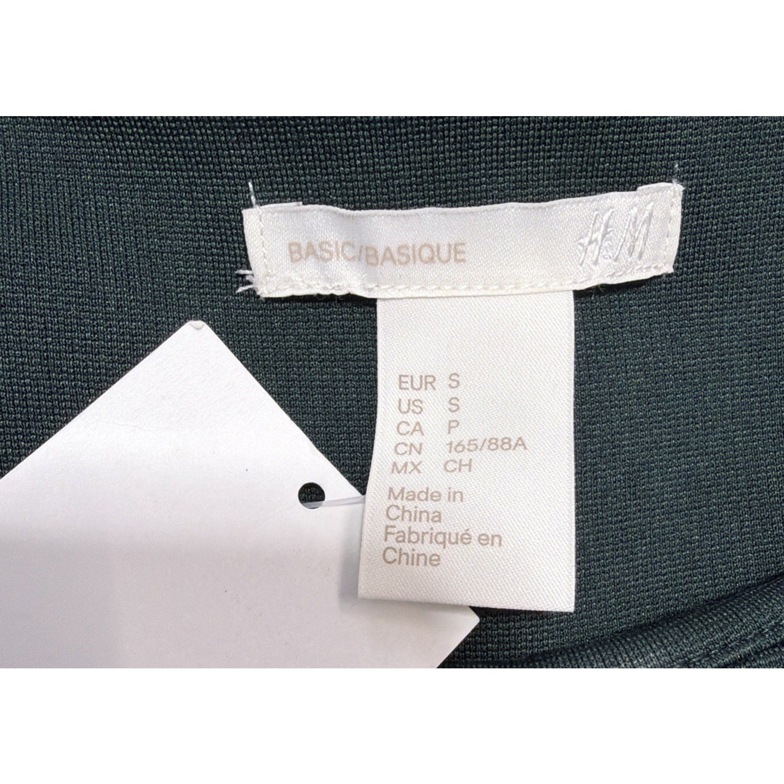 HM Basic Womens S Oversized Green 3/4 Sleeve Shift Dress with Pockets NWT