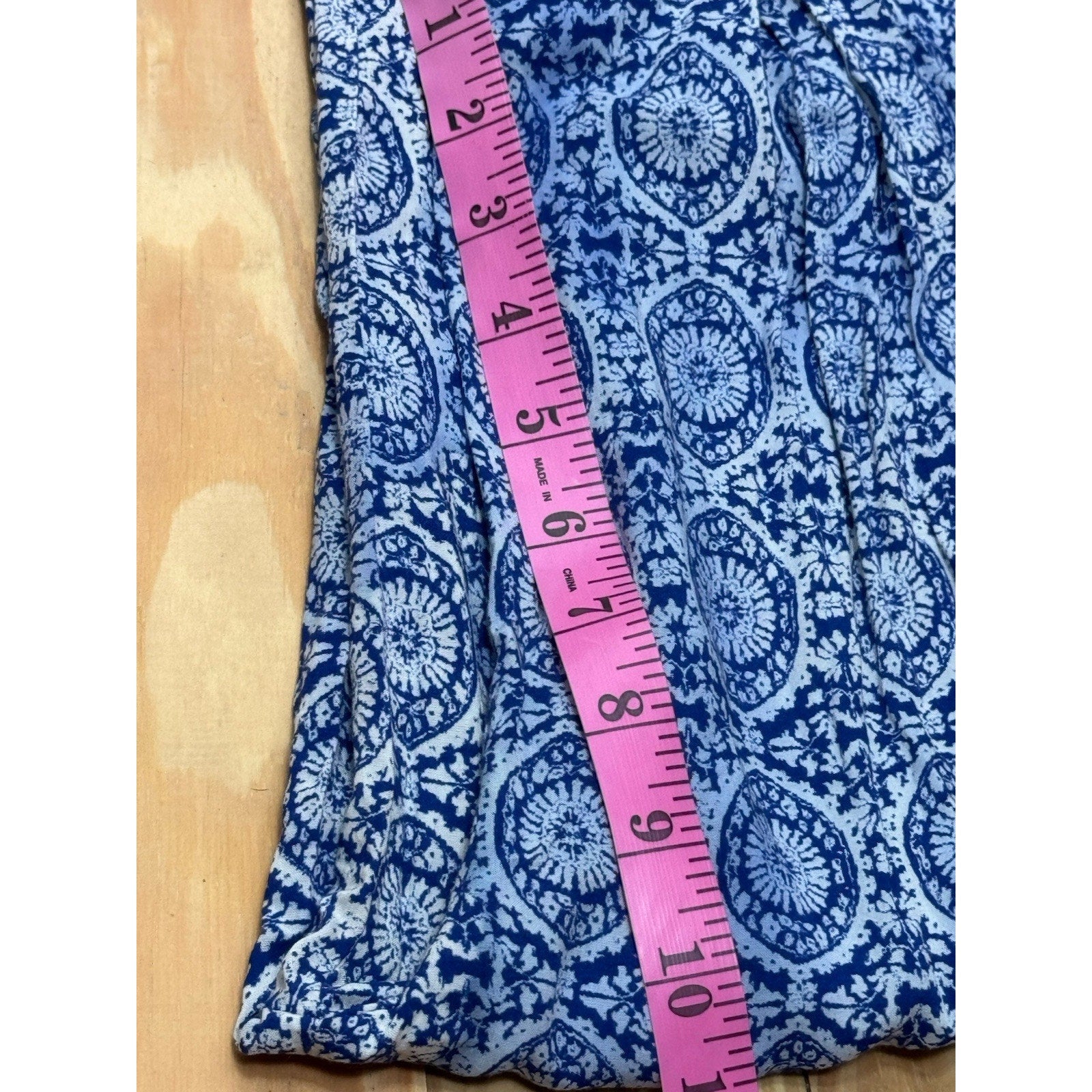 Forever 21 Blue Geometric Design Jumpsuit One Piece Tied Women’s Size Large