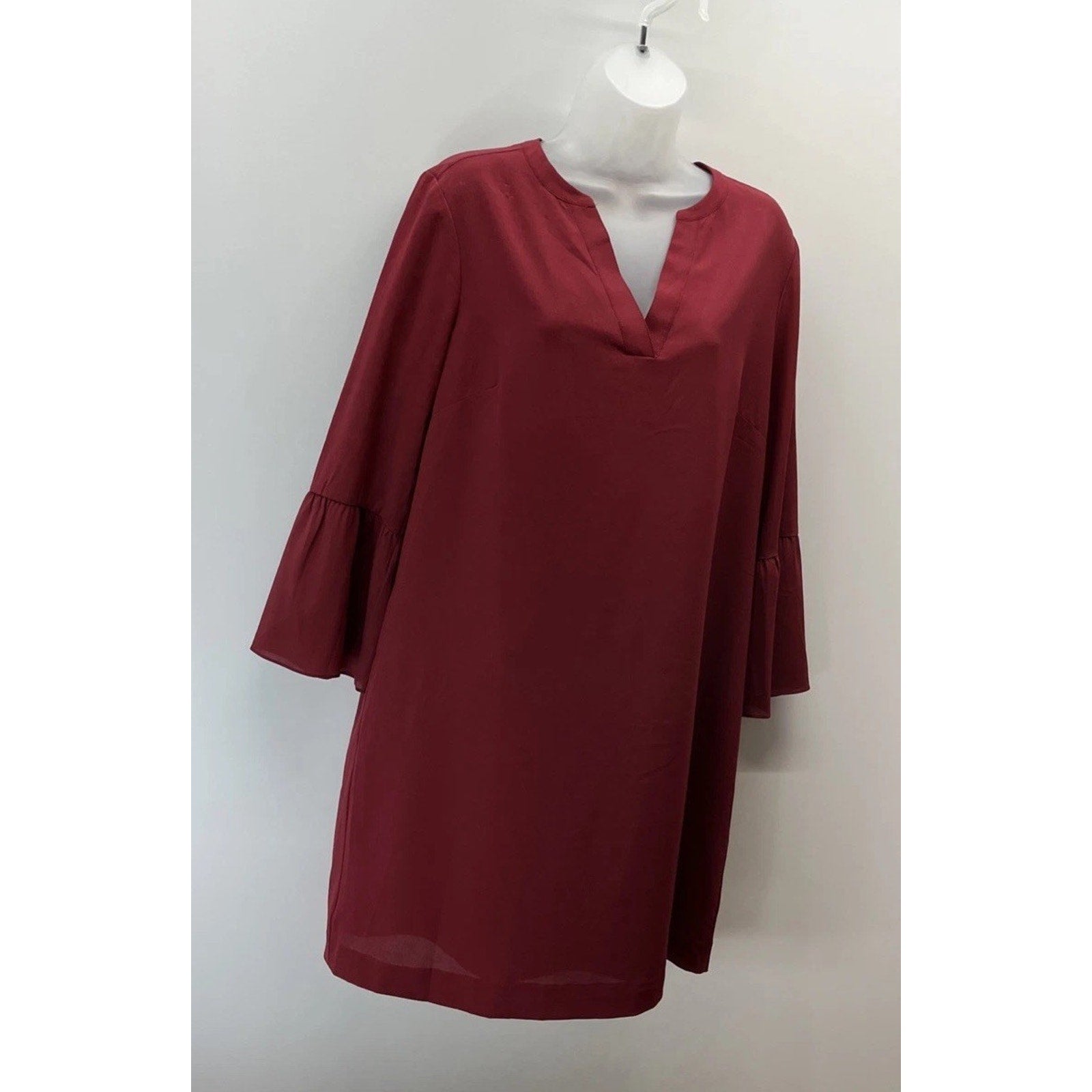 J. Crew Bell Sleeves Lined Shift Mini Dress Red Womens Size 10