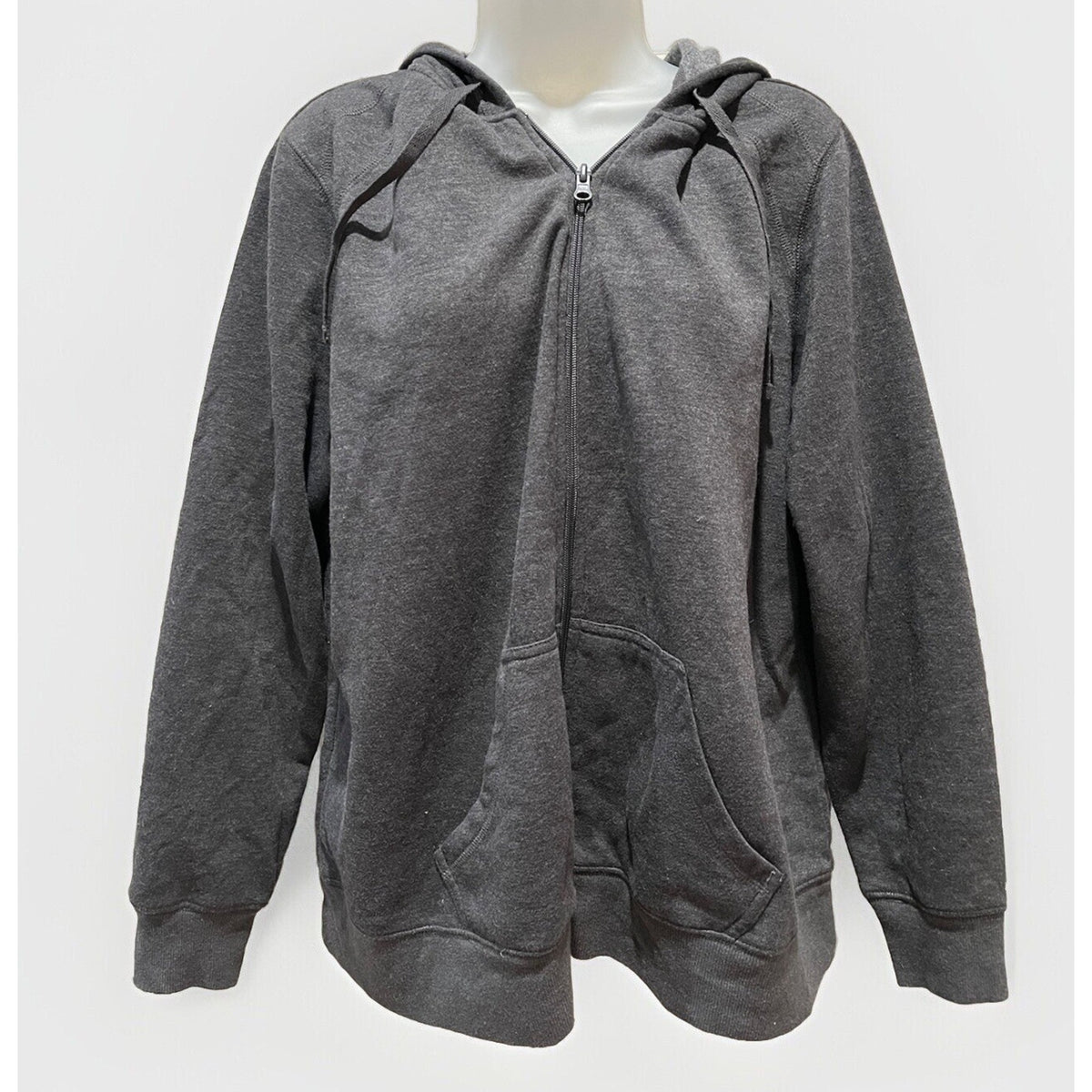 St. John's Bay Gray Lightweight Jacket Hoodie Full Zip Women's Size XL