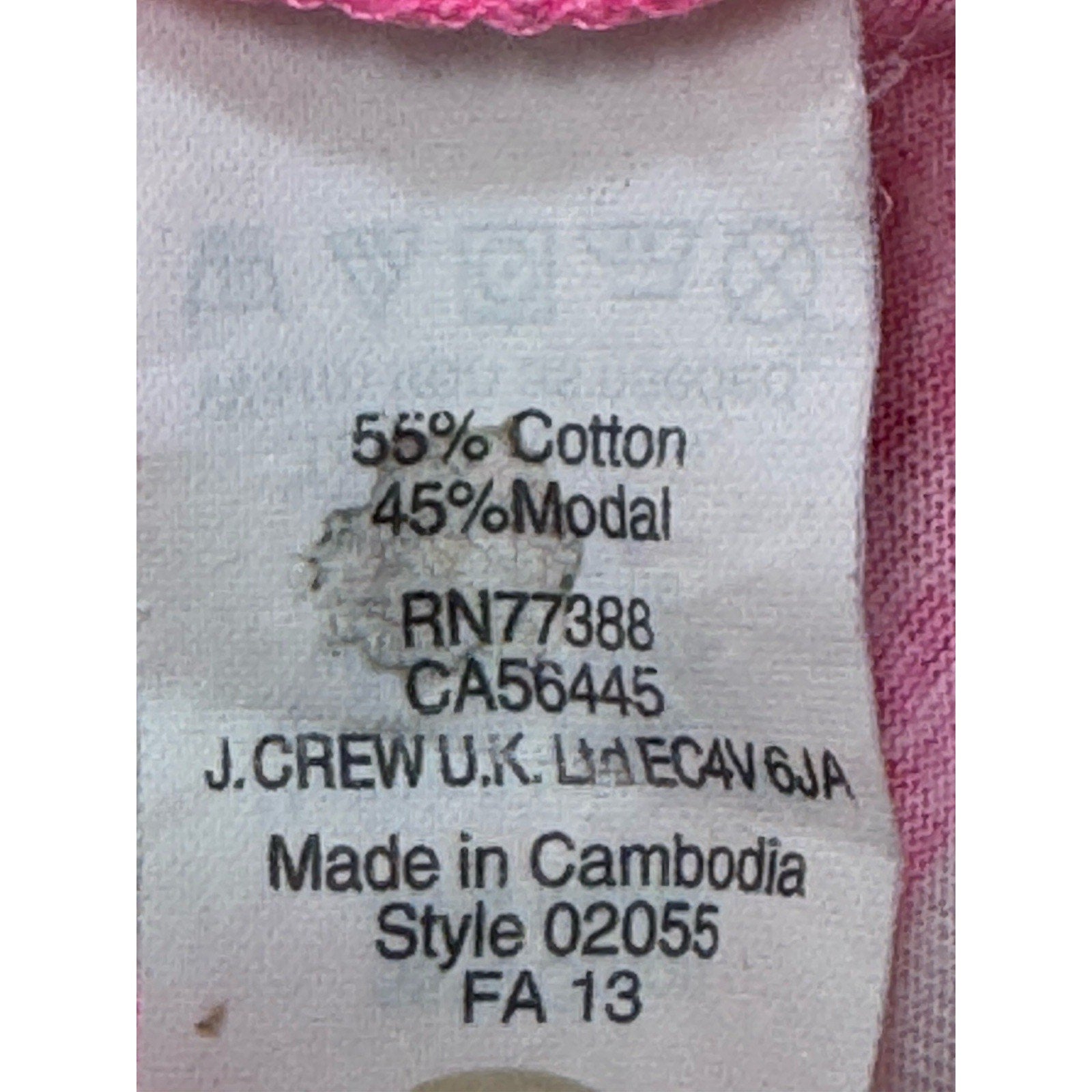 J. Crew Printed Colorblock Striped Top Pink White Blue Women’s Size XL