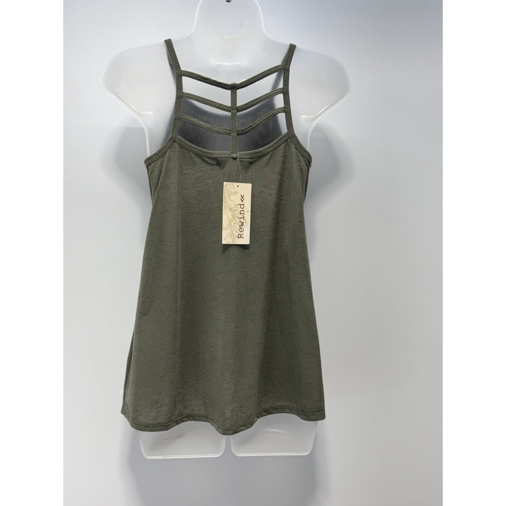 Rewind Green Spaghetti Strap Strappy Back Tank Top Women’s Size Small NWT
