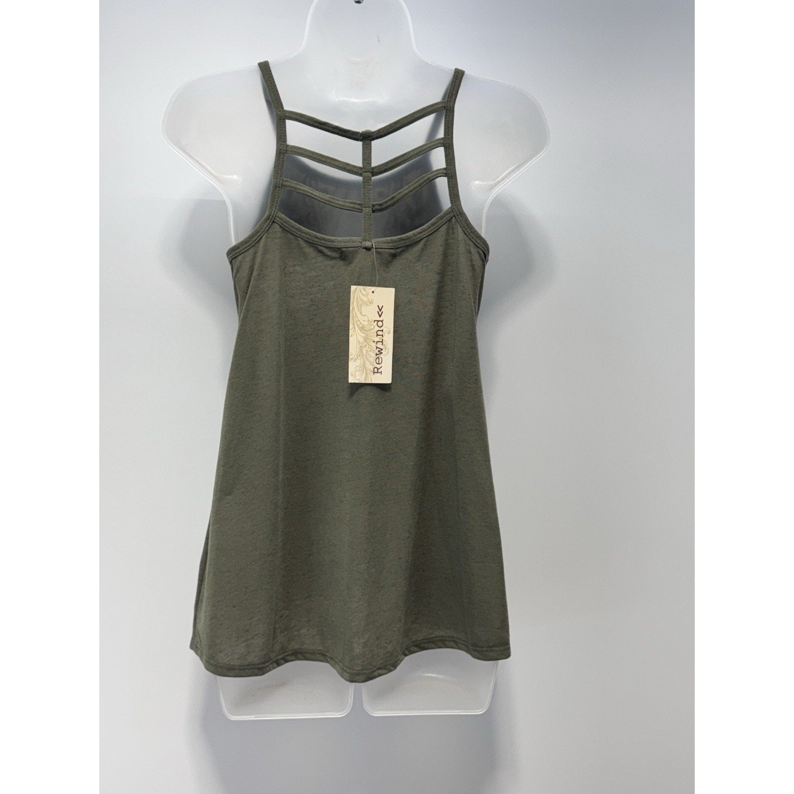 Rewind Green Spaghetti Strap Strappy Back Tank Top Women’s Size Small NWT