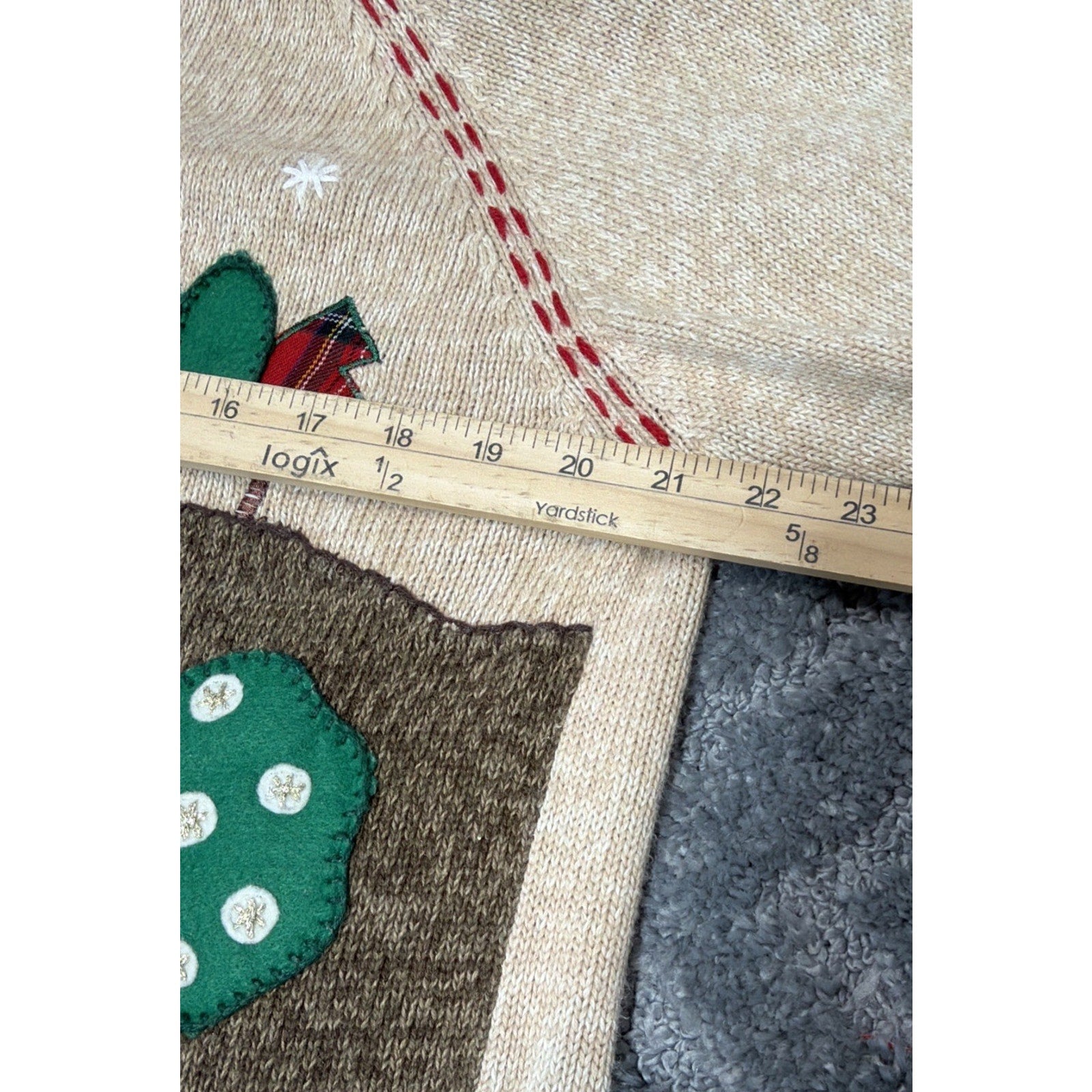 Vtg Heirloom Collectibles Christmas Cardigan Sweater Sz Large Elbow Patch