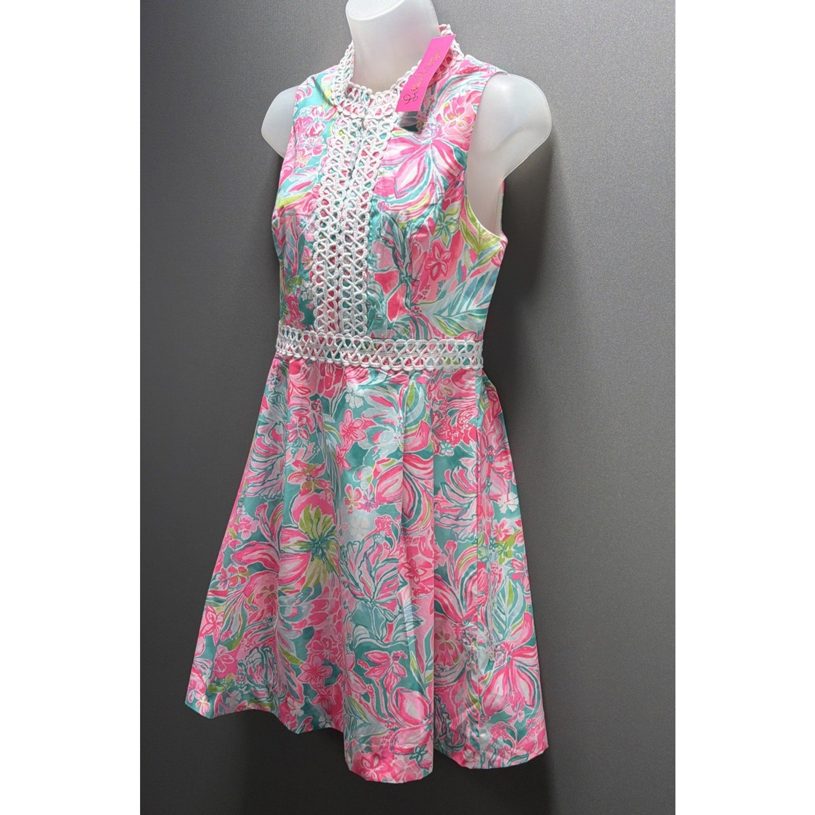 NWT Lilly Pulitzer Franci Dress Size 4 Hot On The Scene Floral Mini Pockets