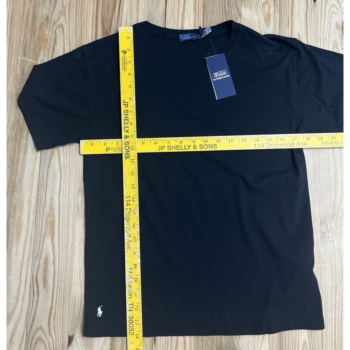 NWT Polo Ralph Lauren Shirt Mens Small Black Pony Round Neck Short Sleeve Cotton