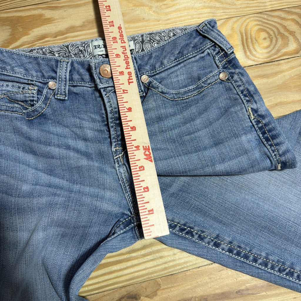 ARIAT Jeans 16 R.E.A.L. Mid Rise Stretch Whipstitch Boot Rainstorm Women’s 27x31
