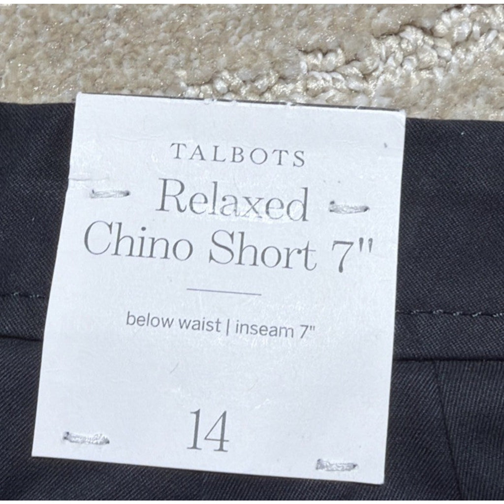 Talbots Women’s Size 14 Relax Super Soft Chino Shorts 7” Inseam Black NWT