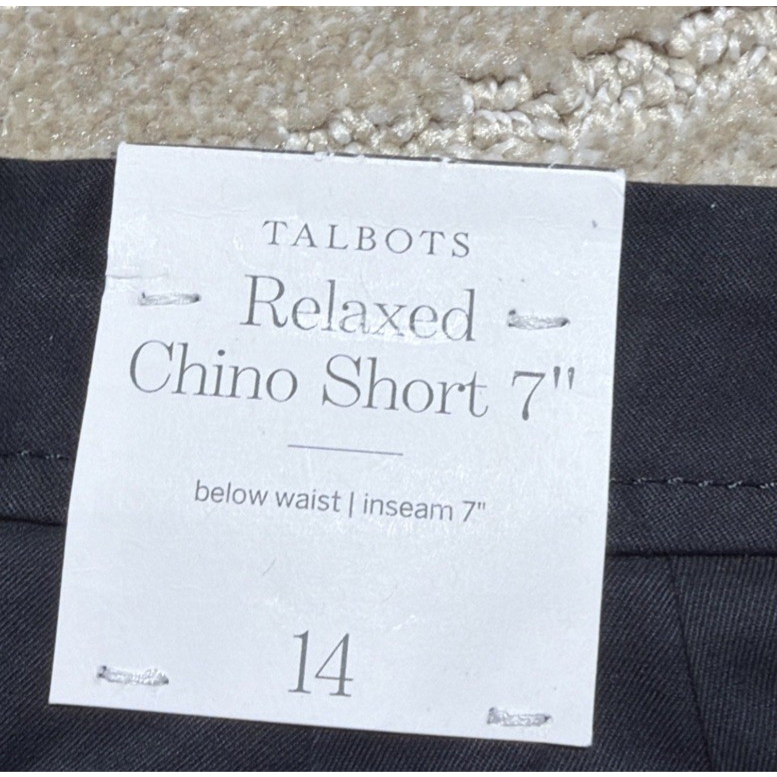 Talbots Women’s Size 14 Relax Super Soft Chino Shorts 7” Inseam Black NWT