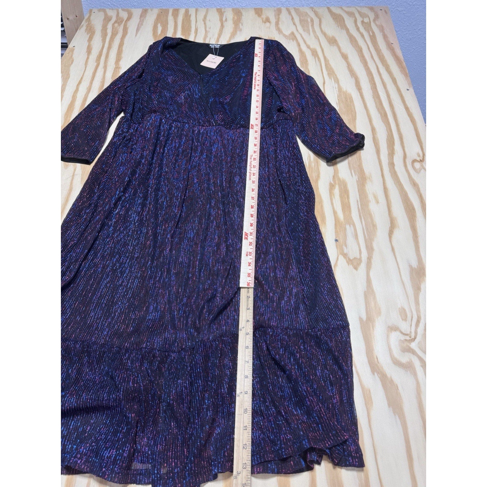 Bloomchic Dress Purple Black Sheer Shimmery Fairy Witchy Women’s Size 22-24 New