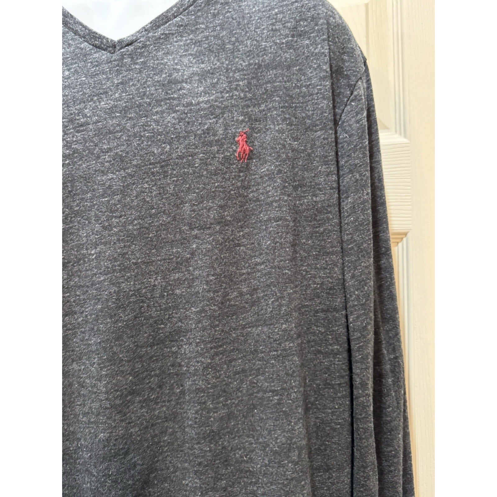 Polo Ralph Lauren Shirt Black Red Pony Long Sleeve Adult Men's X-Large Cotton
