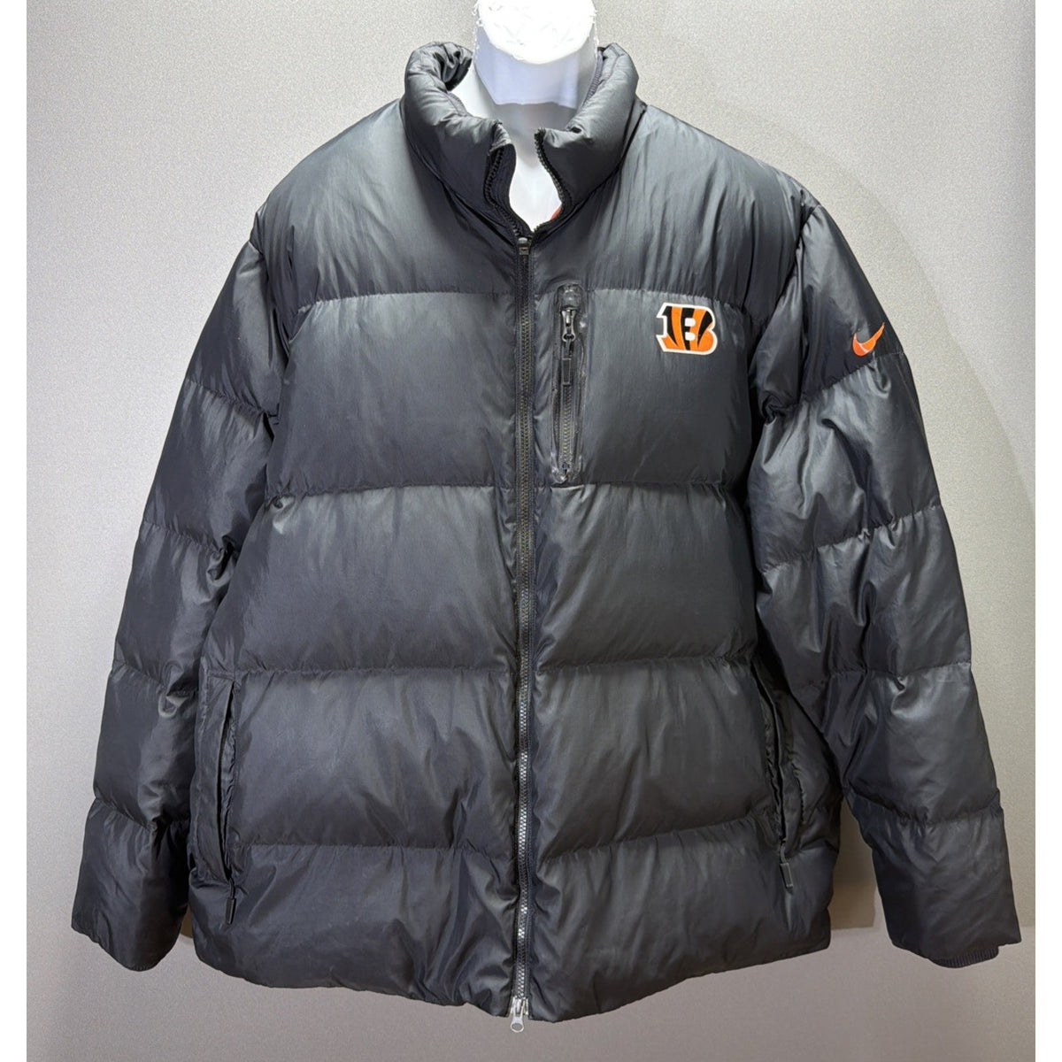 Cincinnati Bengals Nike NFL On-Field Full-Zip Puffer Jacket Black 4XL Flaw