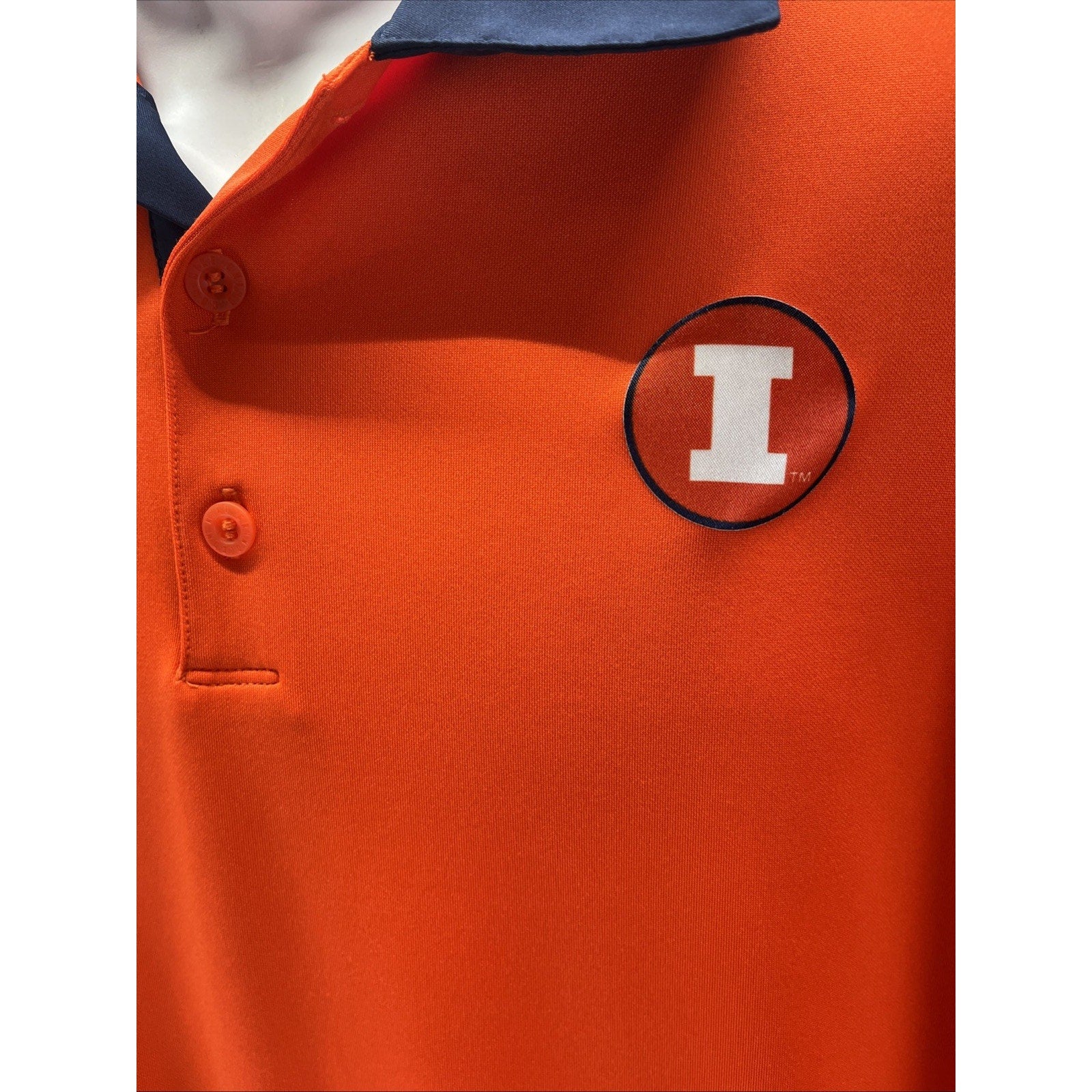 Nike Illinois Fighting Illini Orange Coaches Hot Route Dri Fit Polo Size Medium
