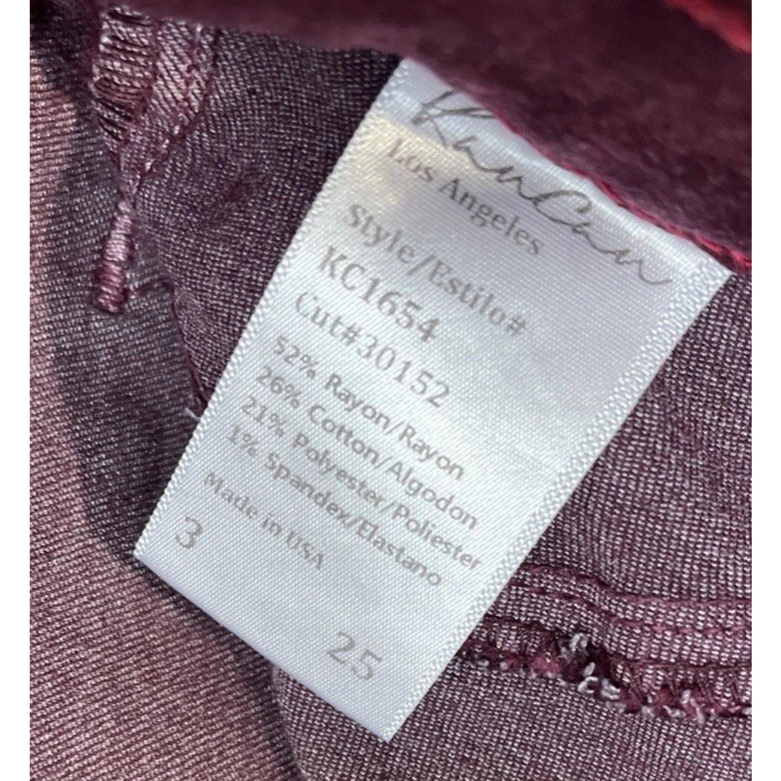 KanCan Women's 25 Skinny Jeans Burgundy Ripped Knees Stretch Denim Jegging