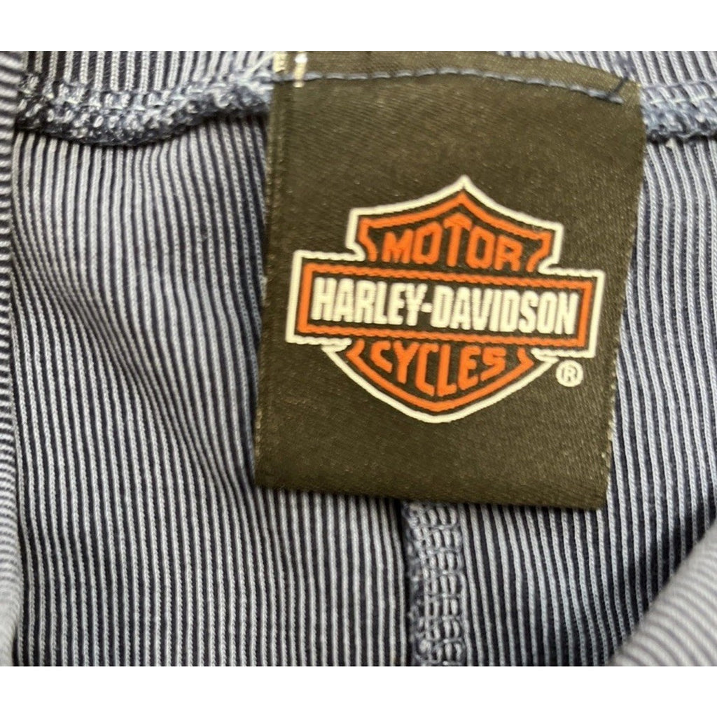 Harley Davidson Tunic Blue Embellished Rhinestones Heart And Soul Graphic Size M