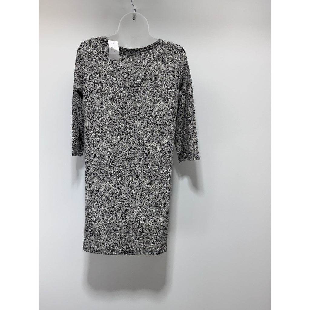 J. Jill Black Gray Tunic Ballet Sleeves Floral Print Women’s Size Small NWT