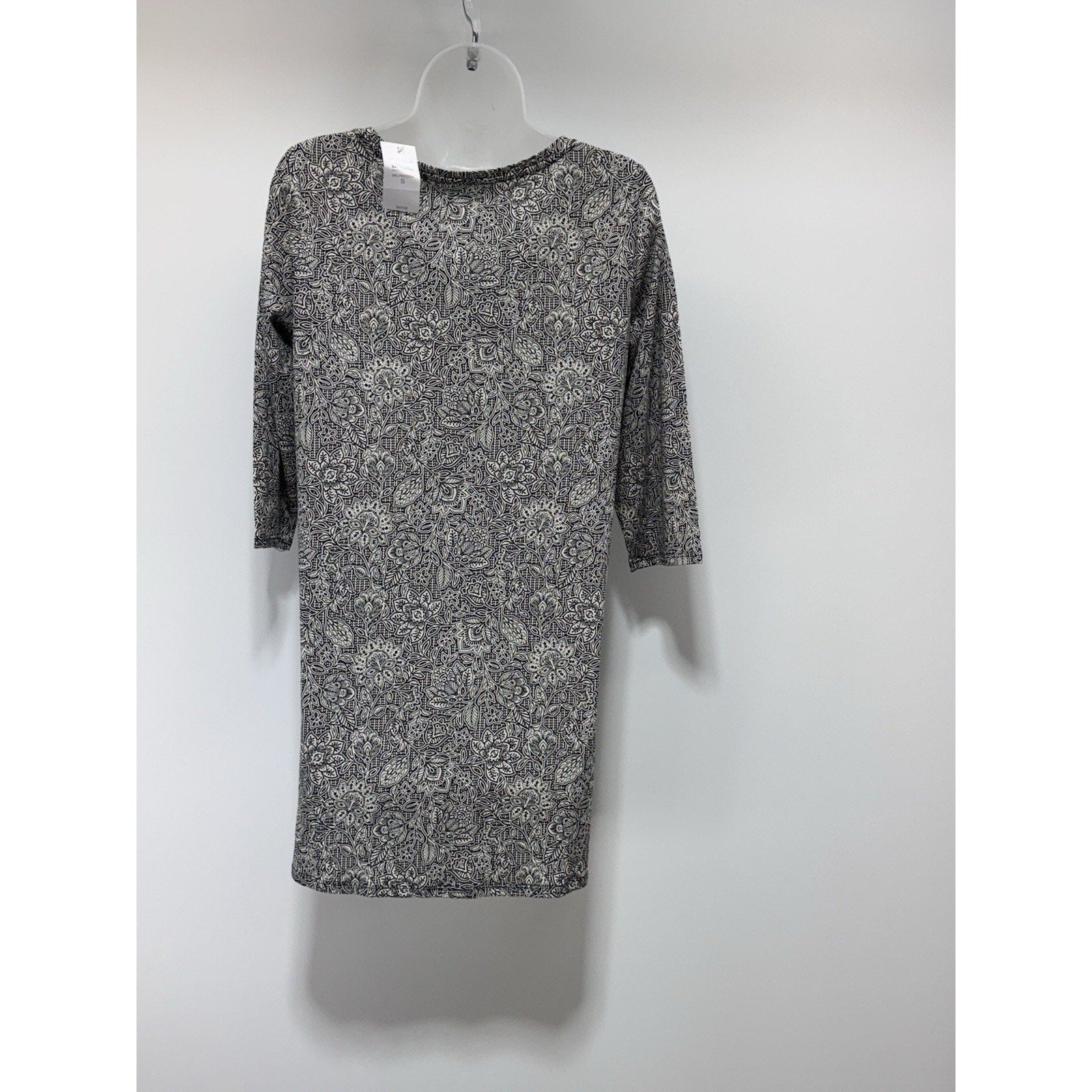 J. Jill Black Gray Tunic Ballet Sleeves Floral Print Women’s Size Small NWT