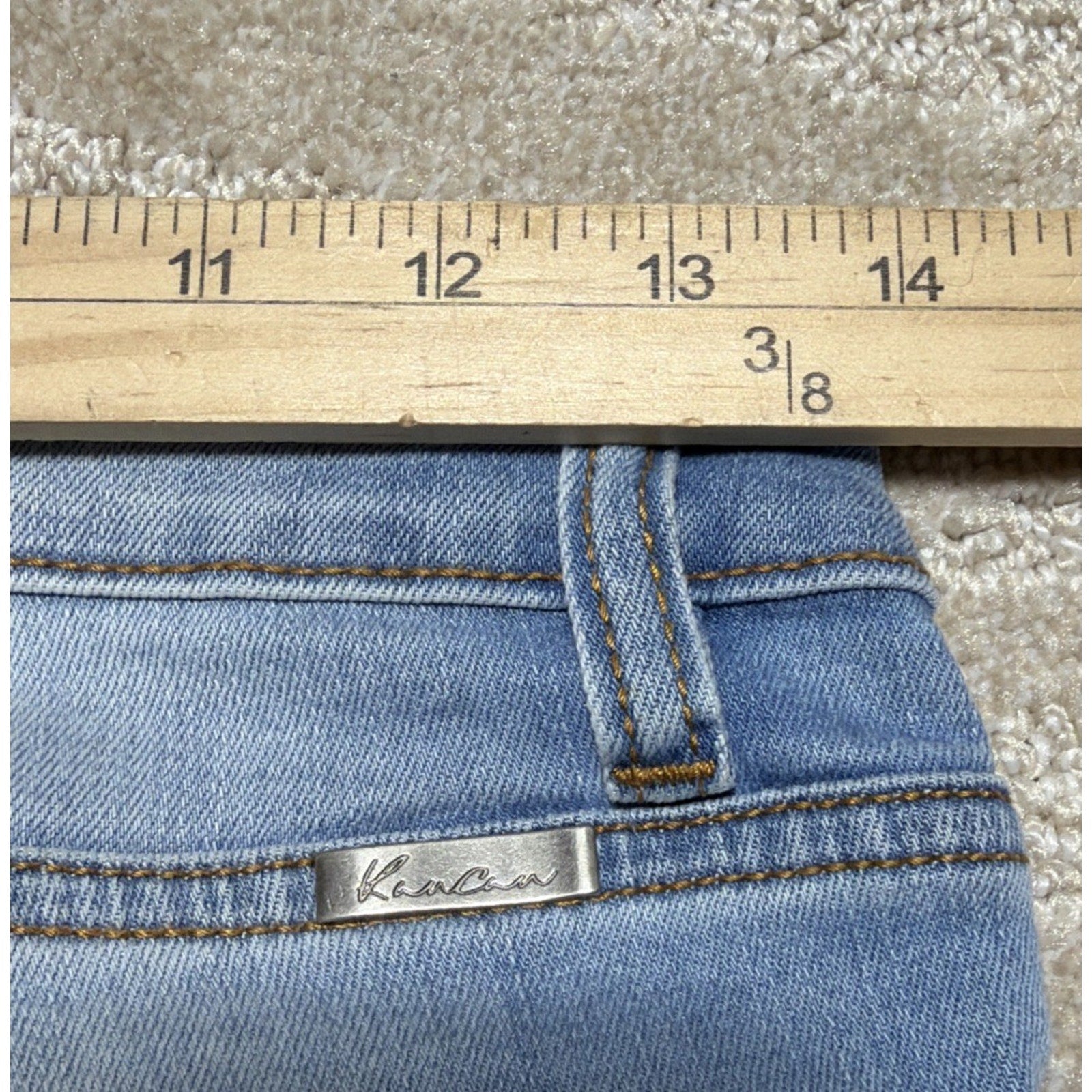 KanCan Jeans Women 7/27 Blue Skinny High Rise Denim Distressed Button Fly