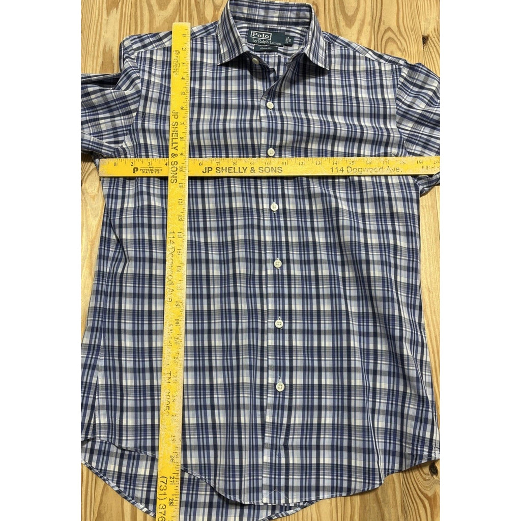 Polo Ralph Lauren Custom Fit Long Sleeve Shirt Mens Small Blue Plaid