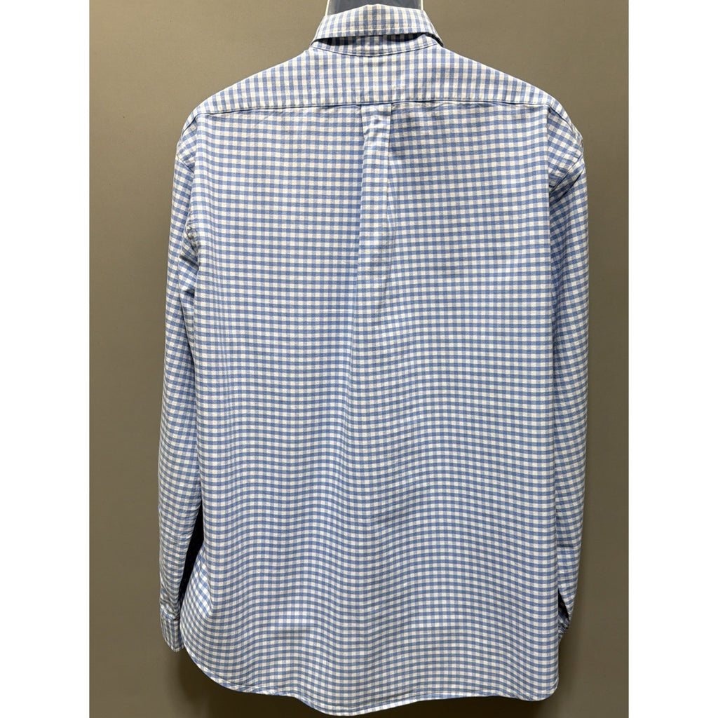 Men's Med Ralph Lauren Blue Plaid Long Sleeve Button Down Shirt